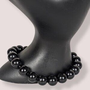 (2/$20) V. Black Beaded Stretch Bracelet